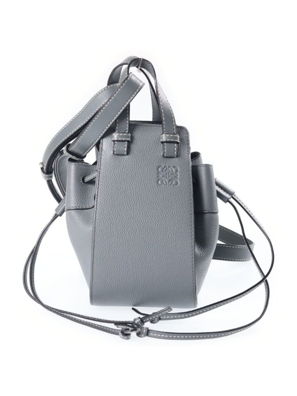 Loewe Hammock Drawstring Mini 2-Way Shoulder Bag Gray